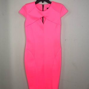 River island bright pink midi dress.